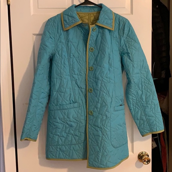 Reversible Blue/Green Mid-Length Jacket - Picture 1 of 6